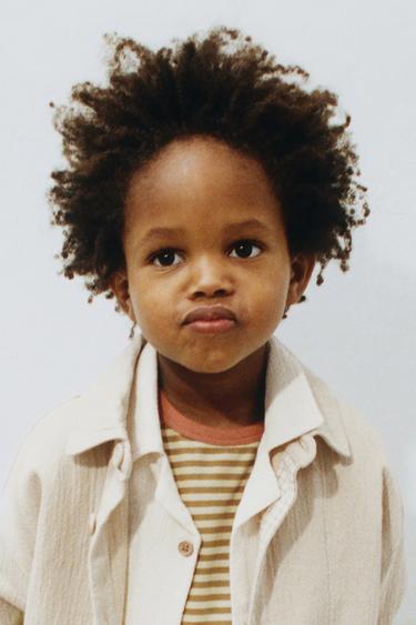 SURCHEMISE TEXTURÉE EN COTON ET LIN - Écru de Zara - Image 6