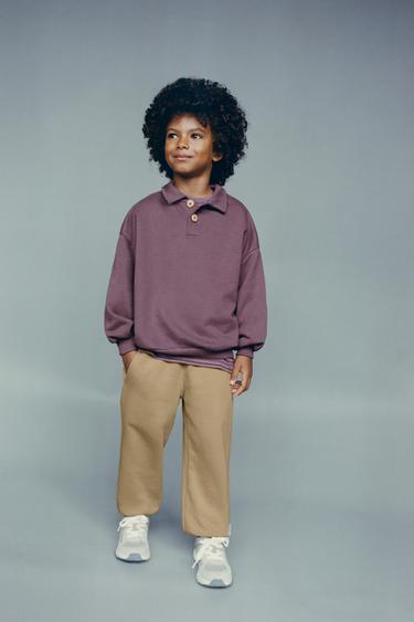 Zara LABEL JOGGER PANTS - Mid-camel