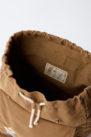 EMBROIDERED BACKPACK - Brown by Zara - Image 3