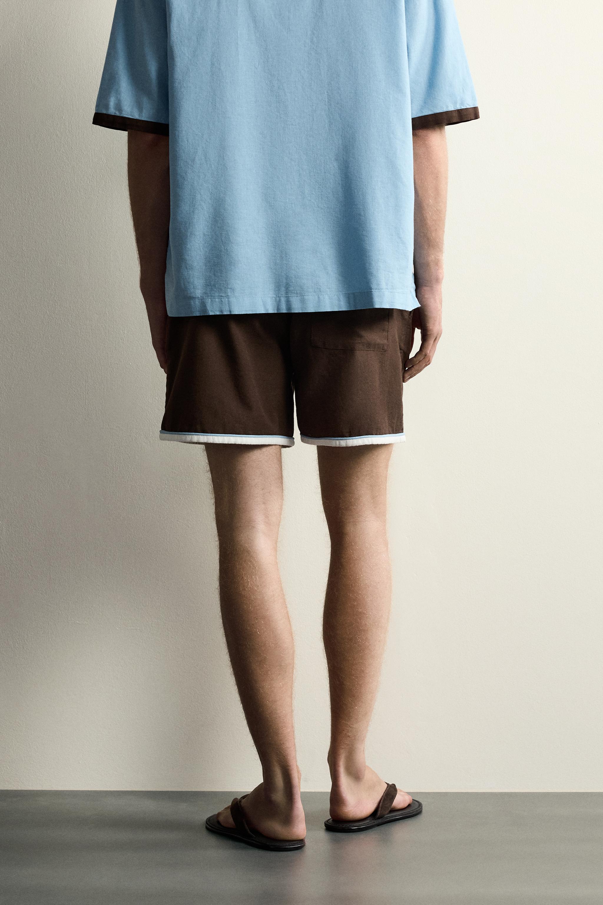 CONTRAST HEM SHORTS