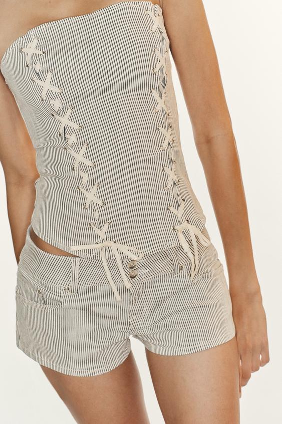 STRIPED LACE-UP CORSET - Stripes by Zara - Image 0