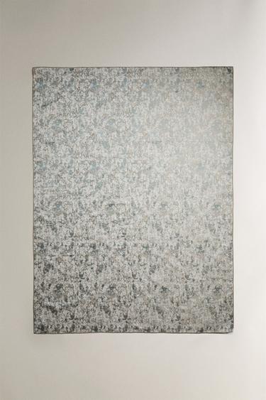 FLORAL JACQUARD THROW - Silver by Zara - Image 1