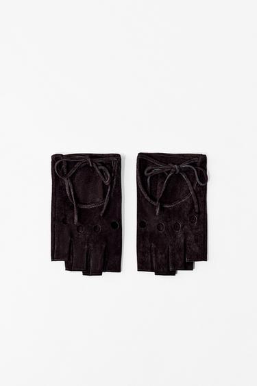 GUANTES MITONES ANTE 100% - Marrón de Zara