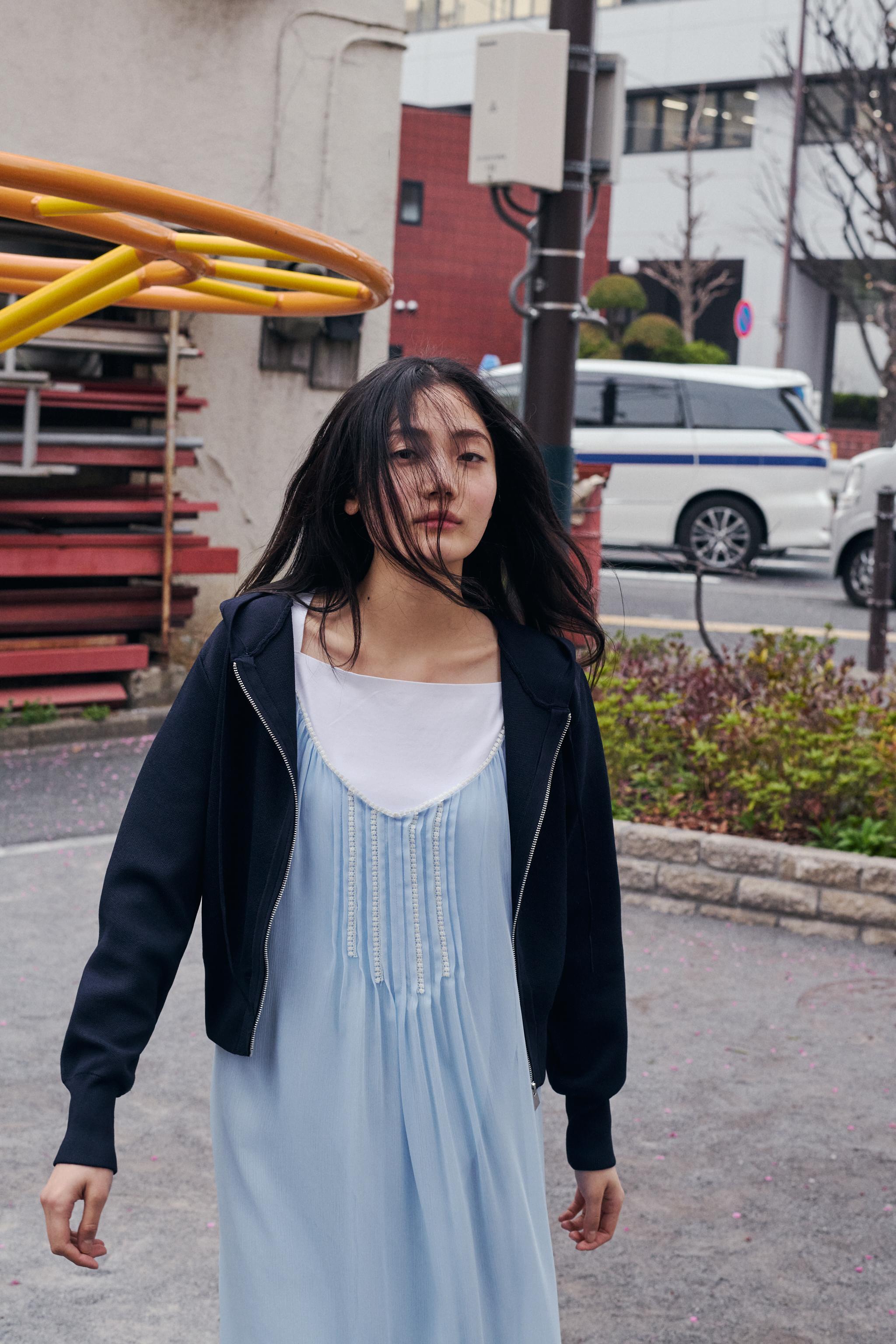 レーシーミディワンピース - 空色 | ZARA Japan / 日本