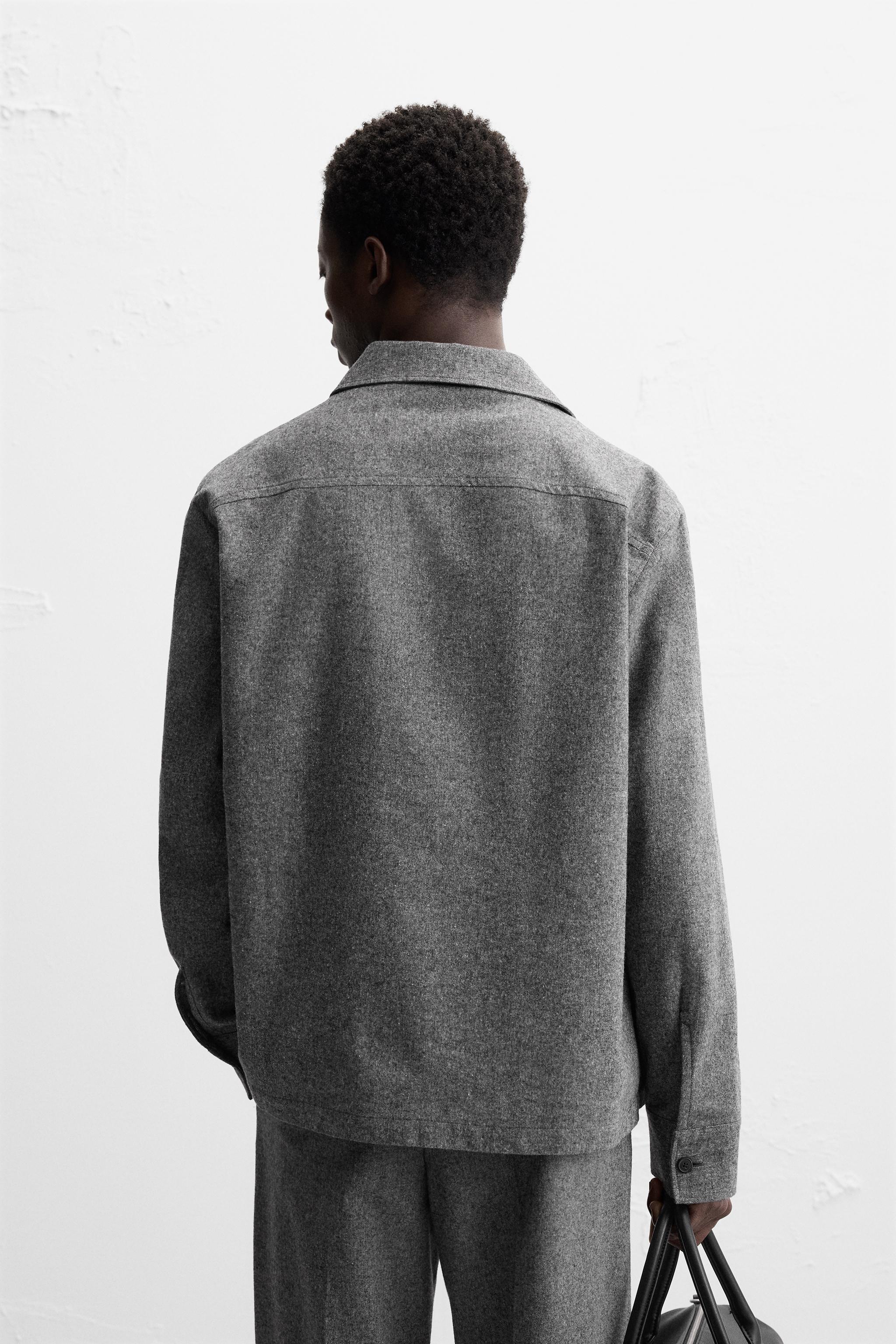 テクスチャーシャツジャケット - ベージュブラウン | ZARA Japan