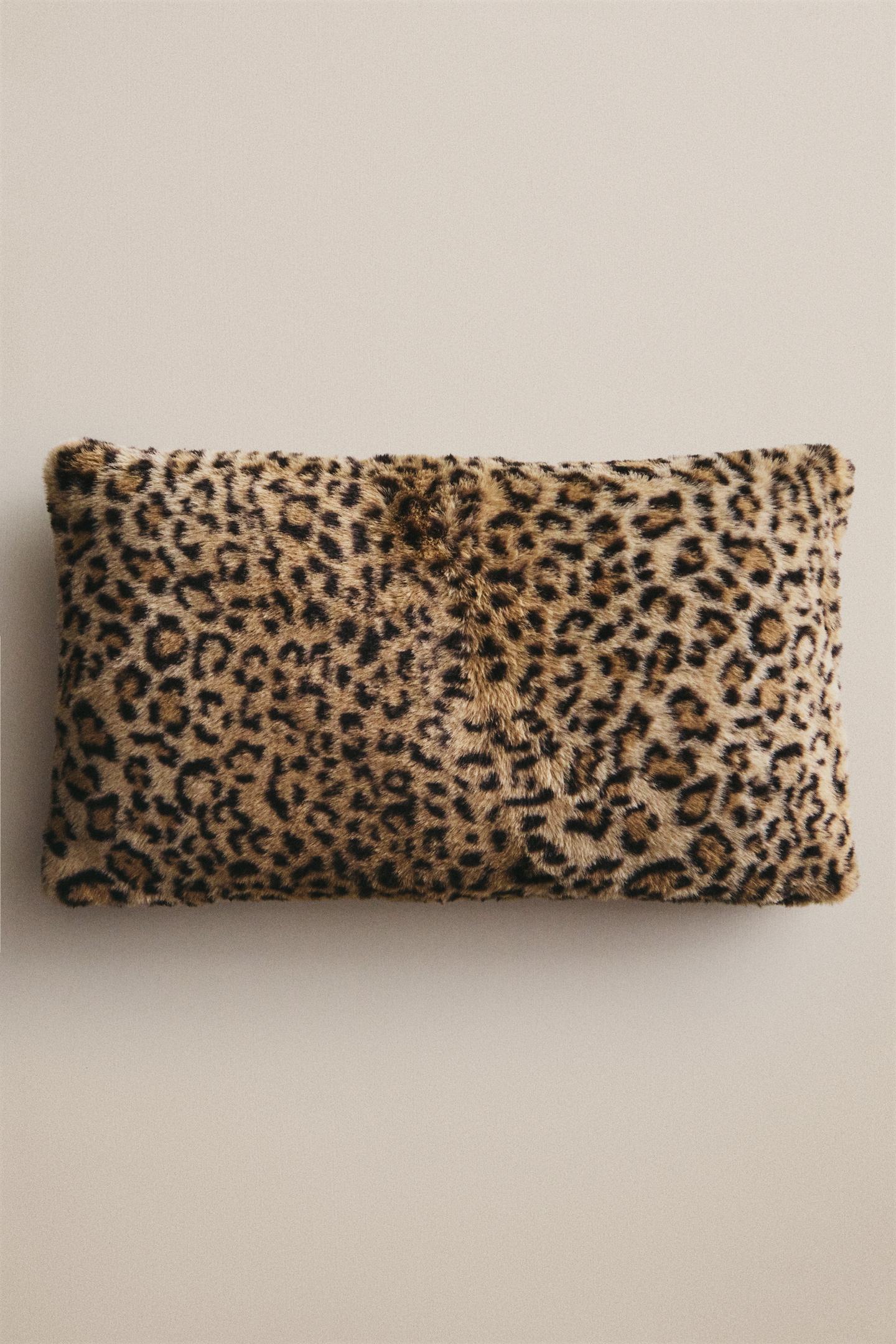 Подушка Zara Throw Pillow Cover Leopard Fur, цвет: Леопардовый — фото 5