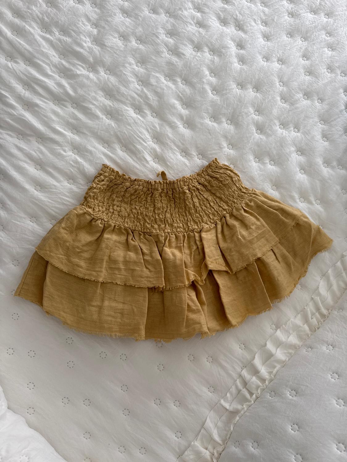 RUFFLED LINEN BERMUDA SKORT - Image 2