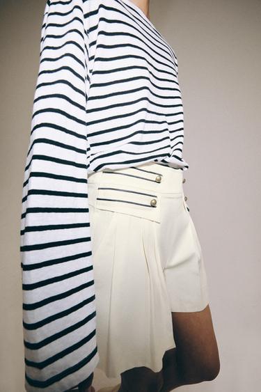 SHORT À PLIS ZW COLLECTION - Blanc cassé de Zara - Image 3