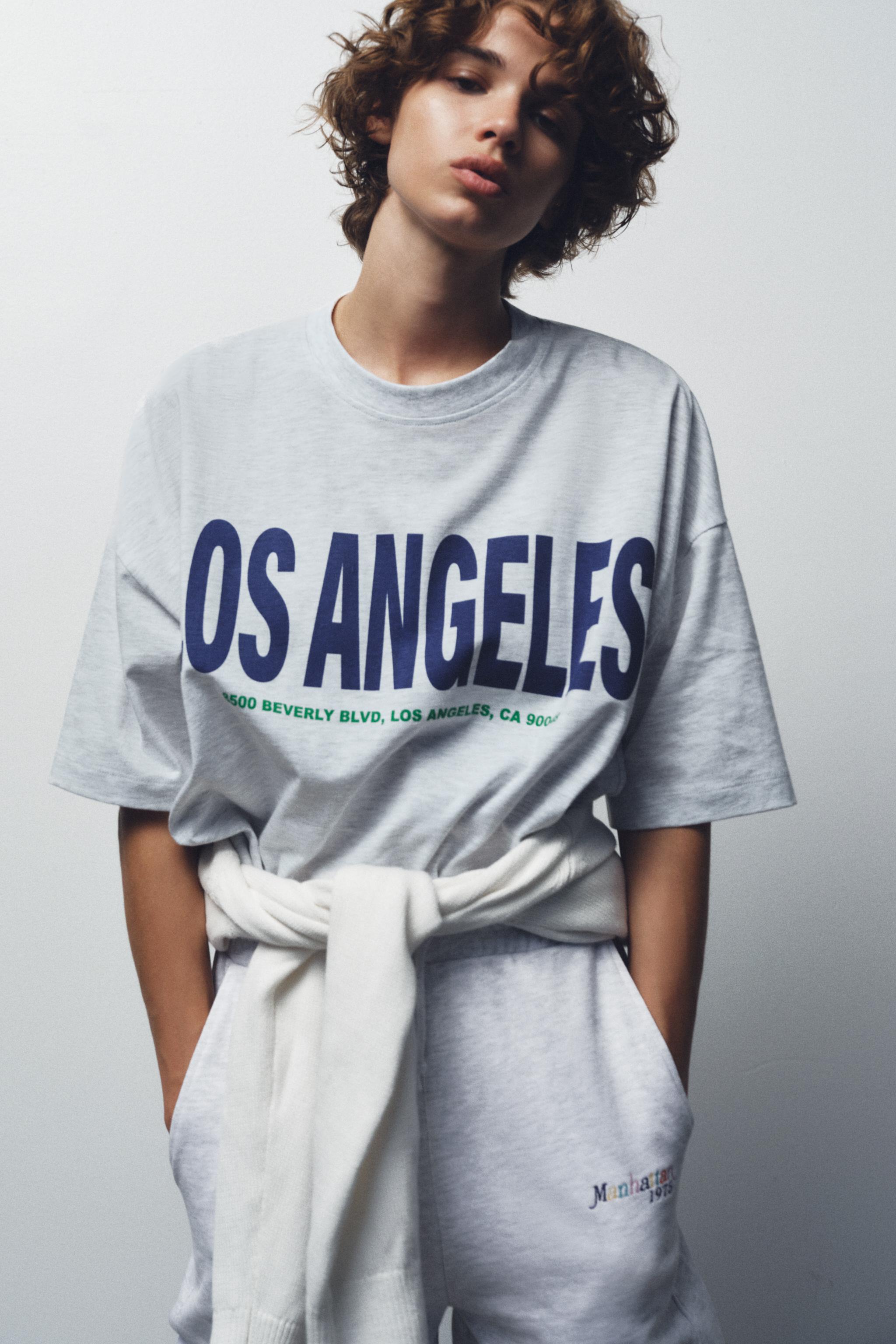 オーバーサイズテキストTシャツ - ホワイト | ZARA Japan / 日本