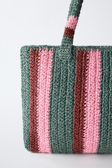 SAC SHOPPER RAYURES - Rose de Zara - Image 2