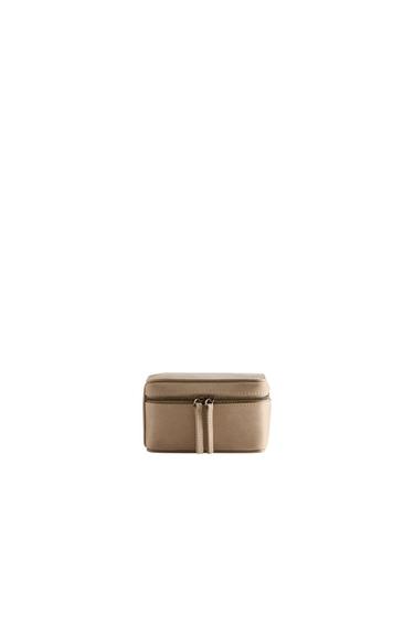 SMALL LEATHER TRAVEL JEWELLERY BOX - Ecru White by Zara