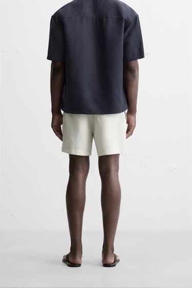 100% HEMP BERMUDA SHORTS - Sand by Zara - Image 2