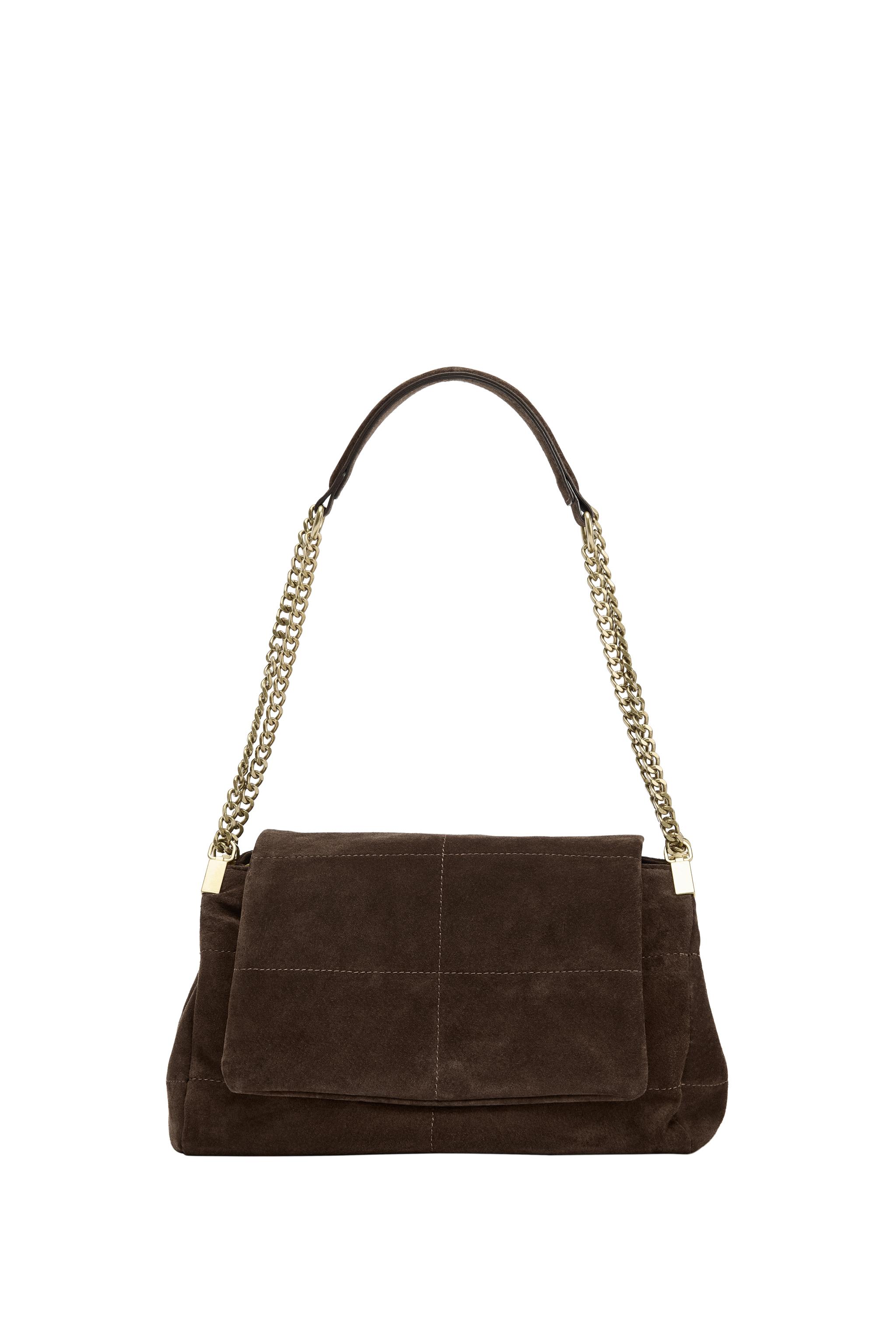 LEATHER SHOULDER BAG - Chocolate | ZARA United States
