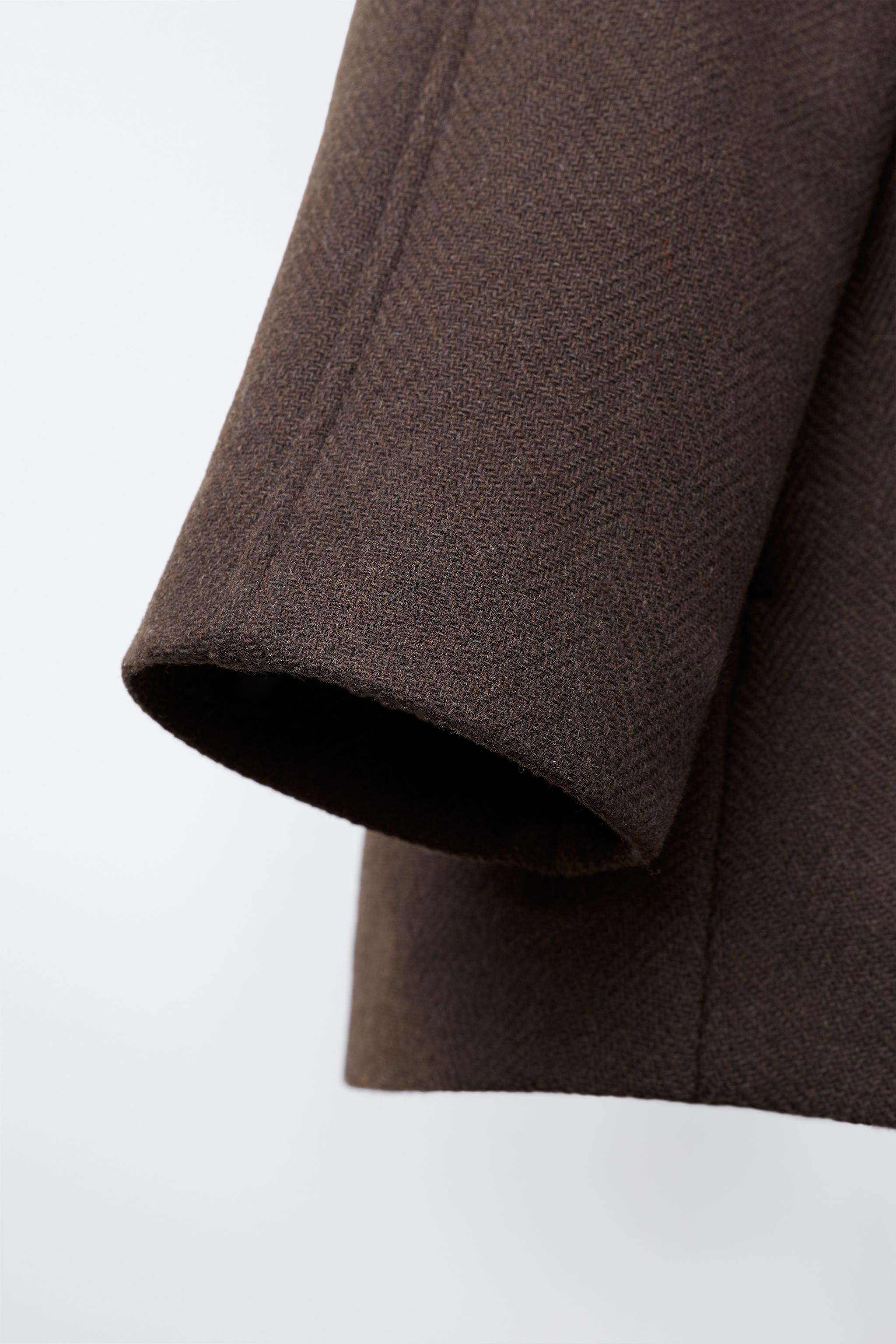 MANTECOウール混コート - チョコレート | ZARA Japan / 日本