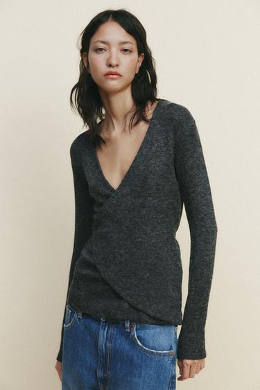 SOFT WRAP JACKET - Grey marl by Zara