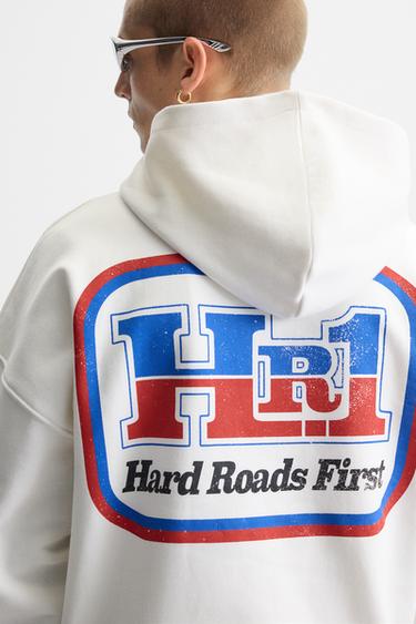 RACING PRINT HOODIE - Oyster-white by Zara - Image 5