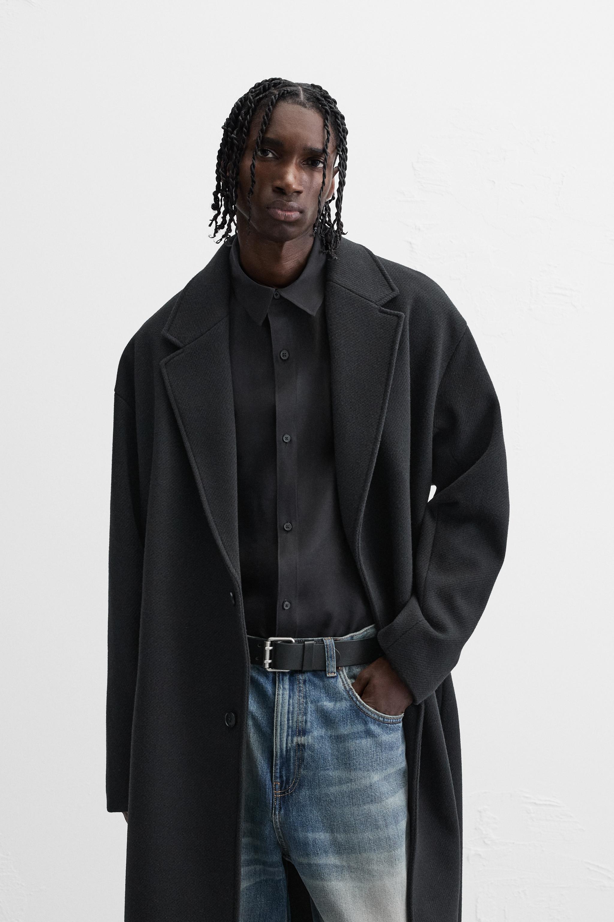 Cappotto Nero Lungo Zara Uomo Cardigan Lungo Zara Uomo CAPPOTTO