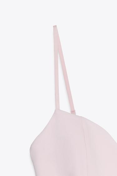 ROBE COURTE AVEC DÉCOLLETÉ EN CŒUR - Rose pastel de Zara - Image 7