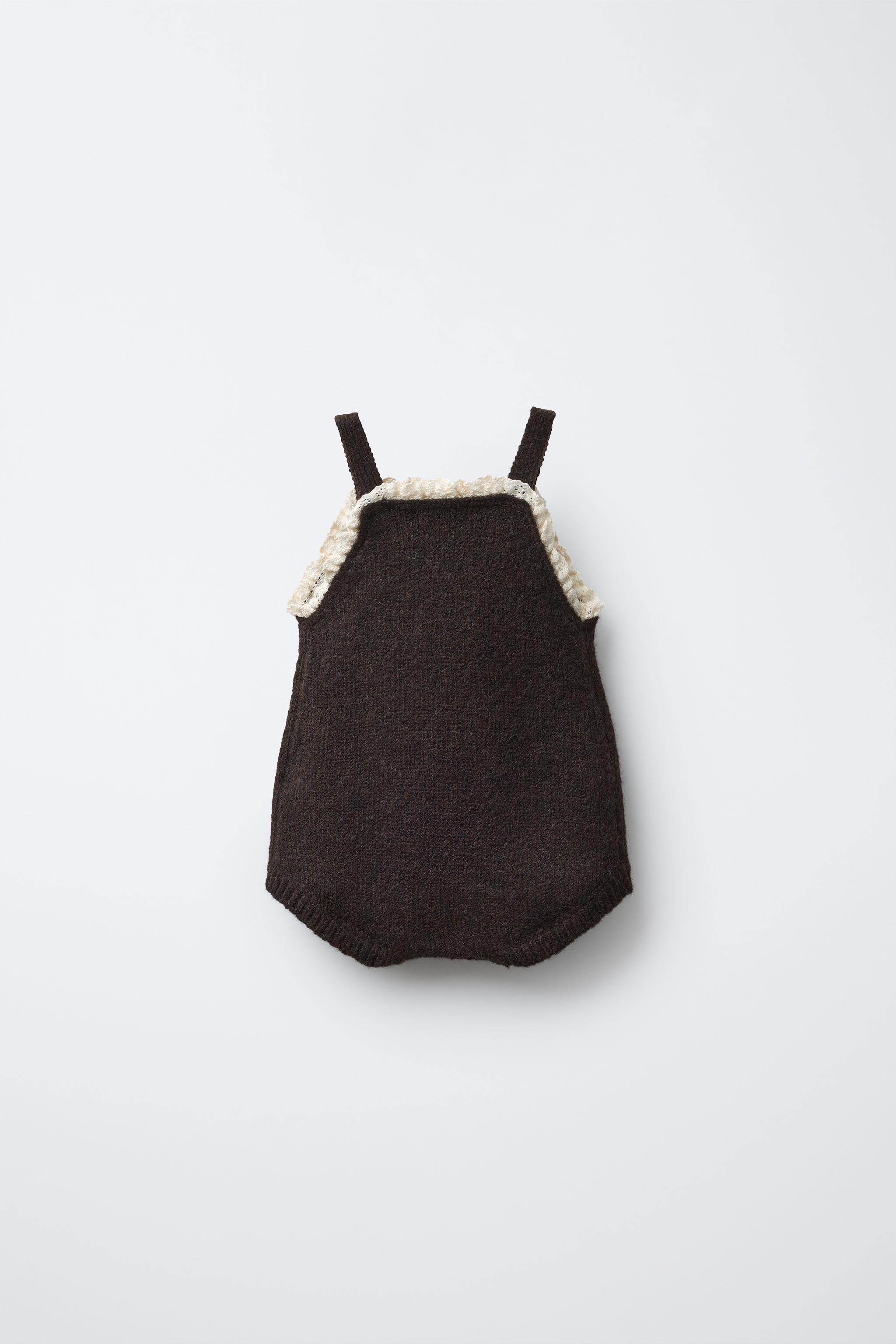 LACE KNIT ROMPER WITH WOOL