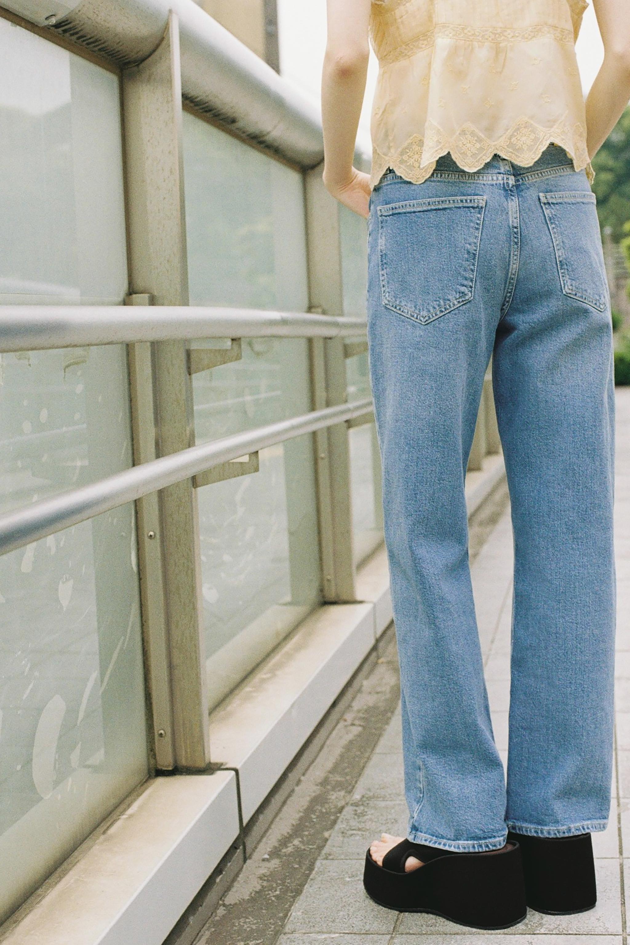 【ZARA】Z1975 ストレート ハイウエスト アンクル丈ジーンズ ZARA Z1975 ストレート ハイウエスト フルレングス デニムパンツ