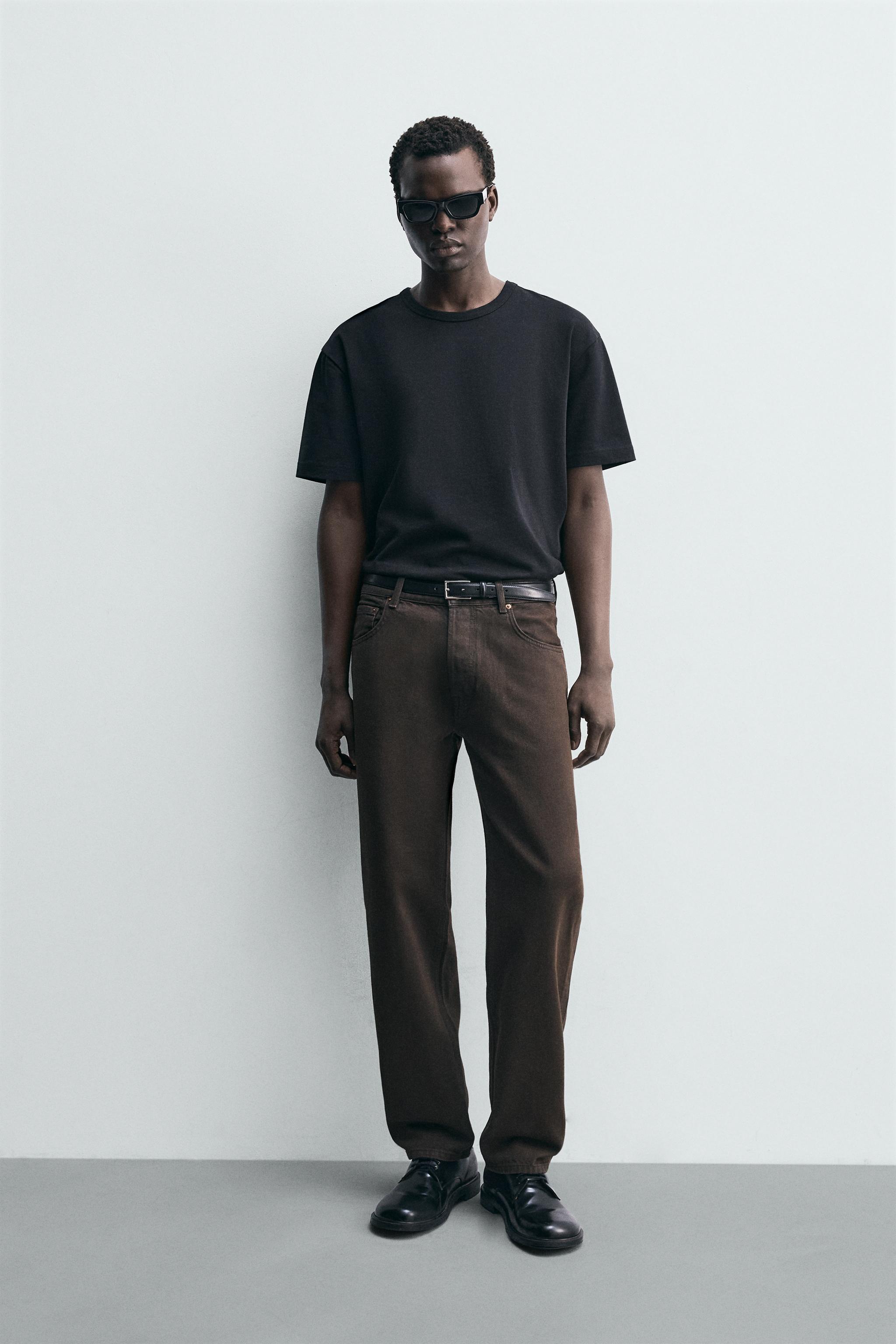 レギュラーフィットデニムパンツ - ブラウン | ZARA Japan / 日本