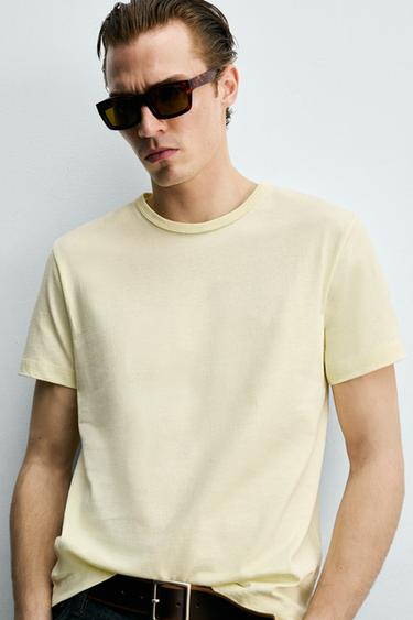 REGULAR FIT T-SHIRT - Light yellow by Zara - Image 5