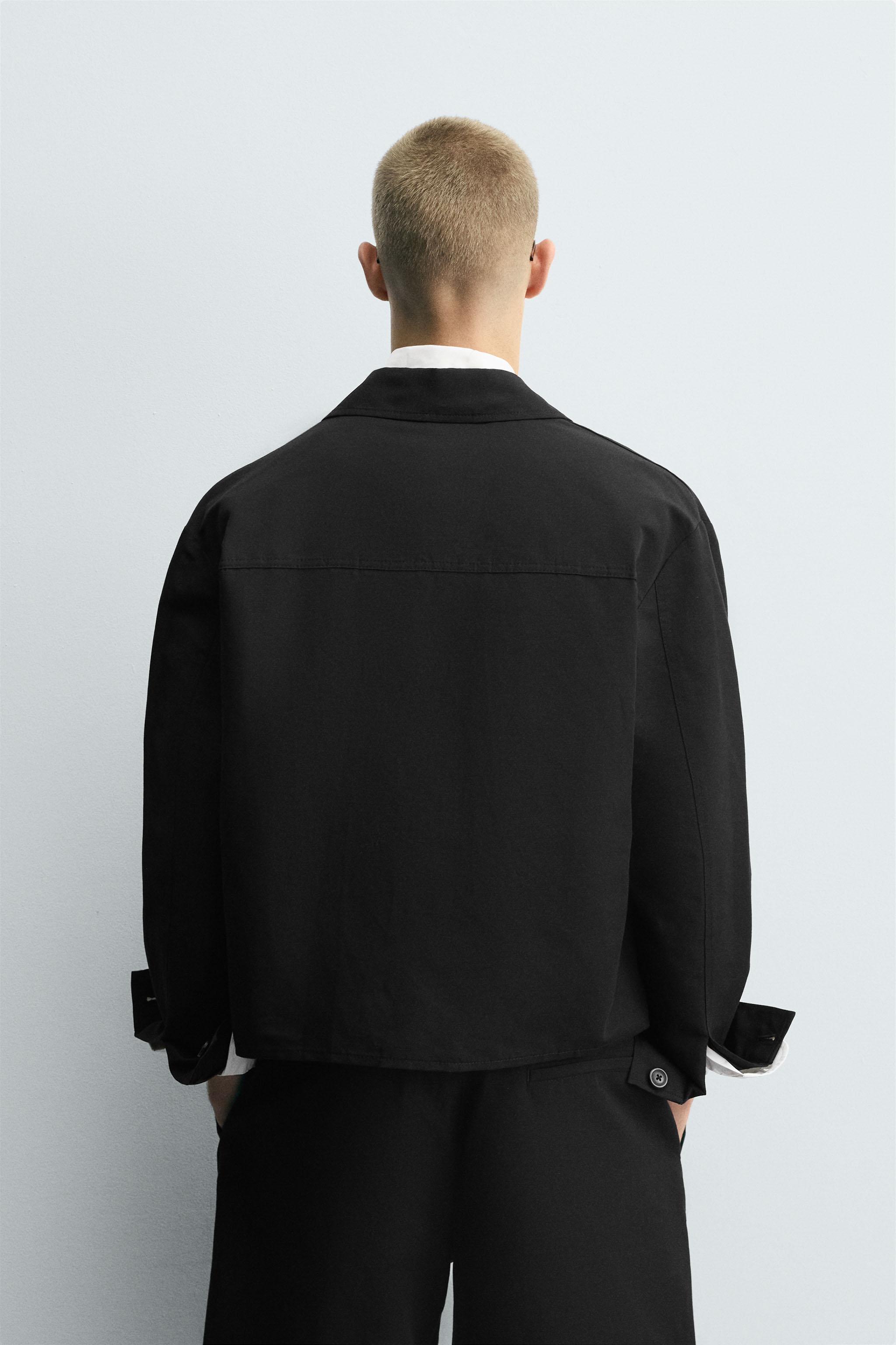リラックスフィット ポケット シャツジャケット - ブラック | ZARA