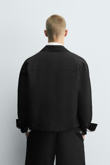 SURCHEMISE COUPE DÉCONTRACTÉE À POCHES - Noir de Zara - Image 2