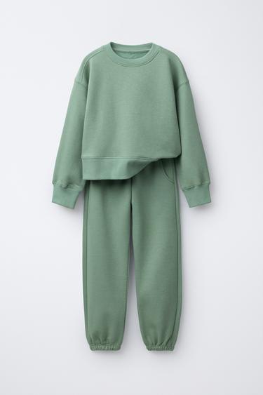 BASIC JOGGER TROUSERS AND SWEATSHIRT SET - Lemon yellow by Zara