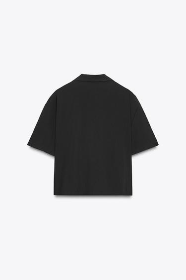 FLOWING SHIRT WITH POCKET - Black by Zara - Image 7
