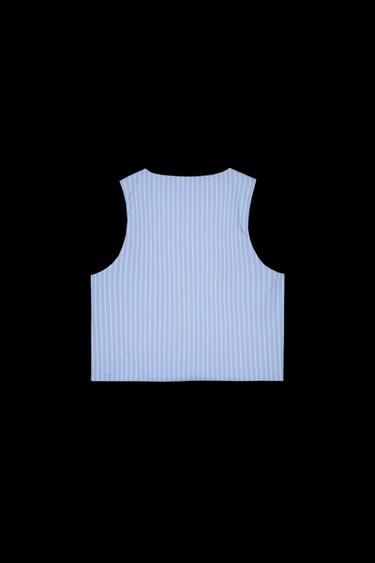 STRIPED WAISTCOAT TOP - Blue by Zara