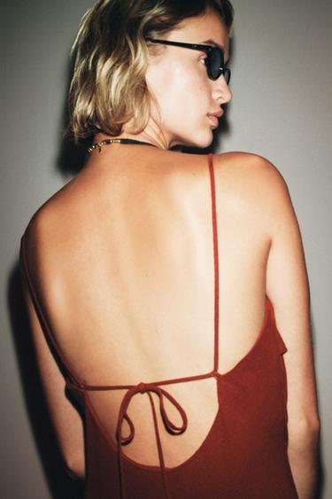 RAMIE STRAPPY MIDI DRESS - Wine de Zara - Image 2