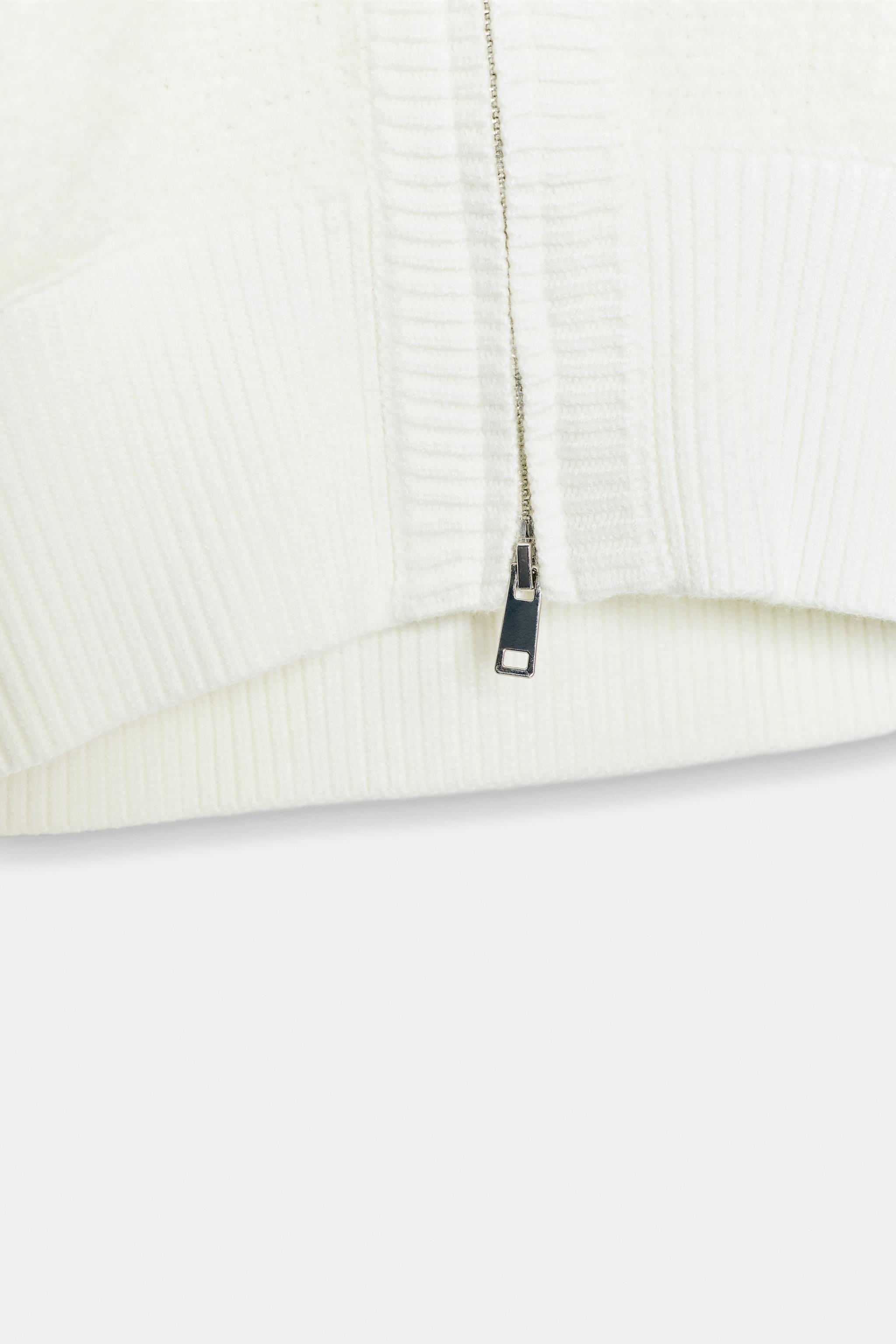 ZIP-UP KNIT CARDIGAN - Oyster-white | ZARA South Africa