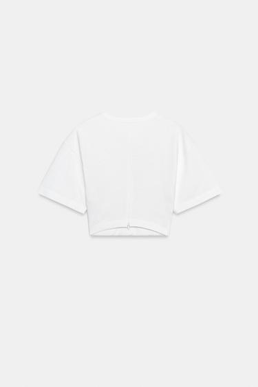 T-SHIRT COURT MANCHES COURTES - Blanc de Zara - Image 6
