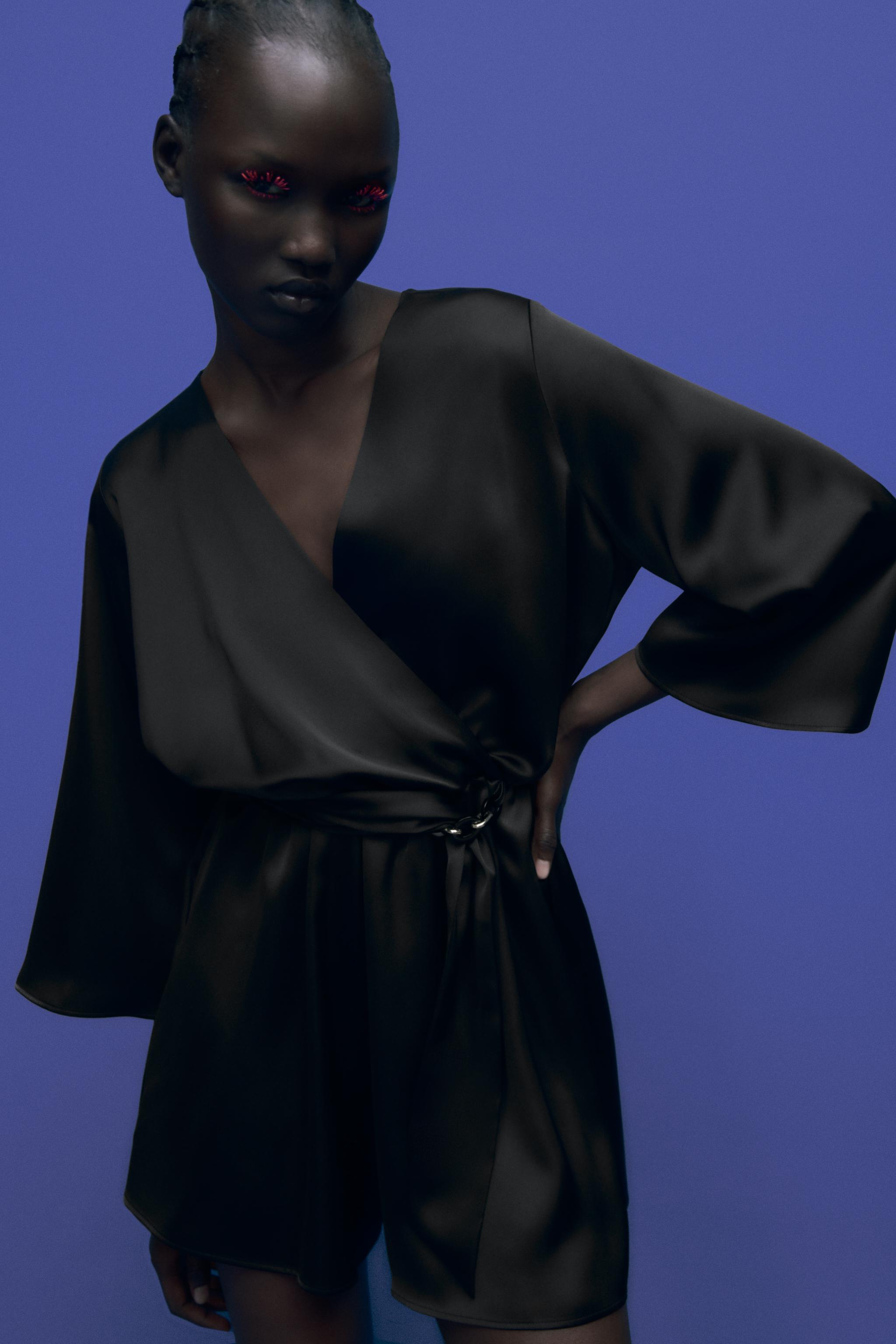 CHAIN LINK SATIN EFFECT JUMPSUIT - Black | ZARA United States