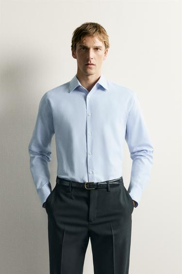 EASY CARE TEXTURED SHIRT - Sky blue by Zara