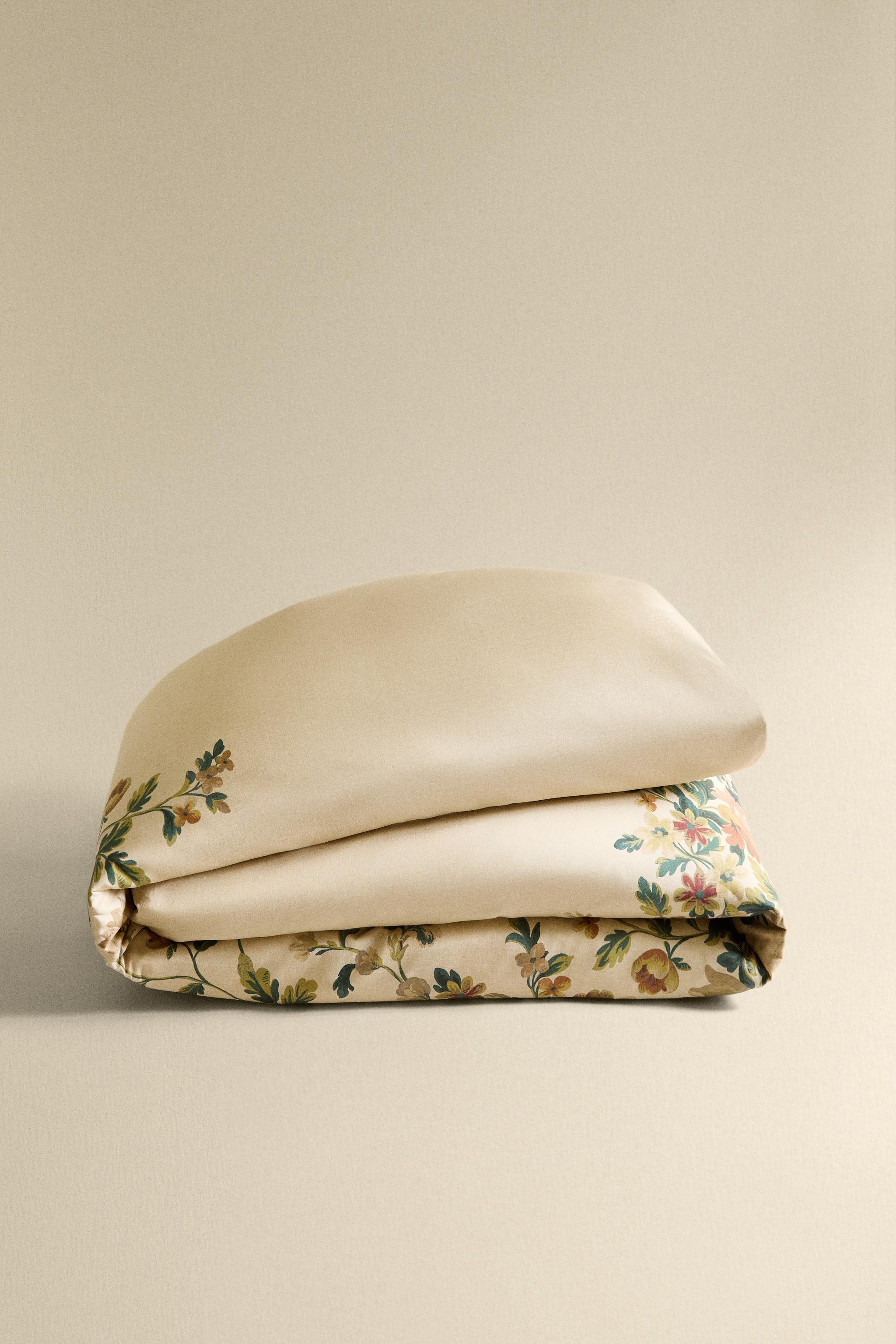 FLORAL PRINT SATEEN DUVET COVER