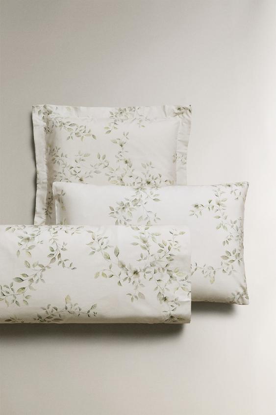 LEAF PRINT PILLOWCASE - Green | ZARA United States