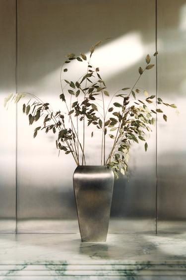 AGED METAL VASE - Grey by Zara