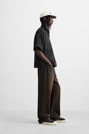 CHEMISE POLO EN DENIM ZIPPÉE - Noir de Zara - Image 3
