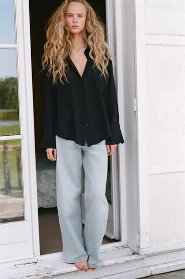 CAMISA OVERSIZE GASA - Negro de Zara - Imagen 0