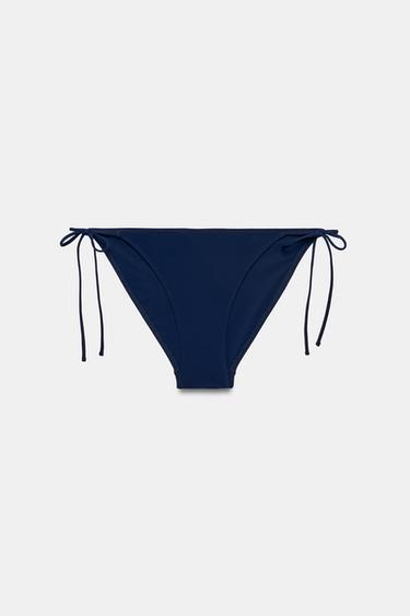 PLAIN TIE-SIDE BIKINI BOTTOMS - Navy blue by Zara - Image 7