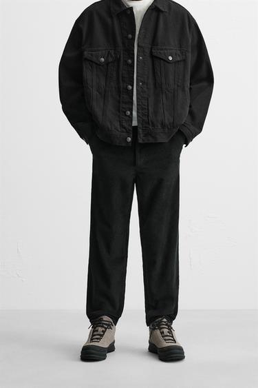 CARROT FIT CORDUROY TROUSERS - Black by Zara - Image 1