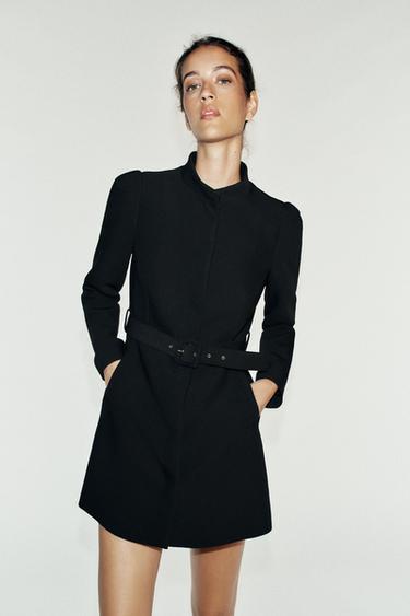 BELTED LONG BLAZER — Black 1