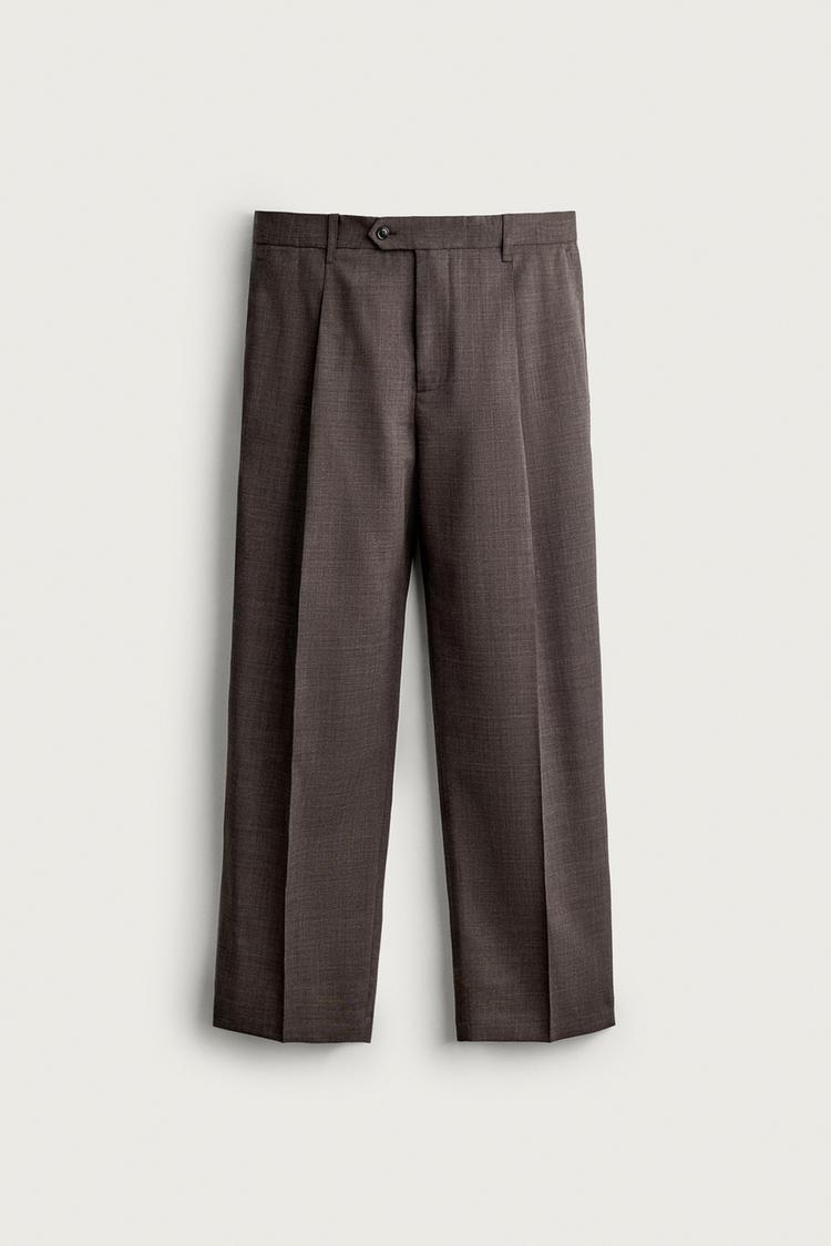 PANTALÓN 100% LANA PLIEGUES MANTECO®