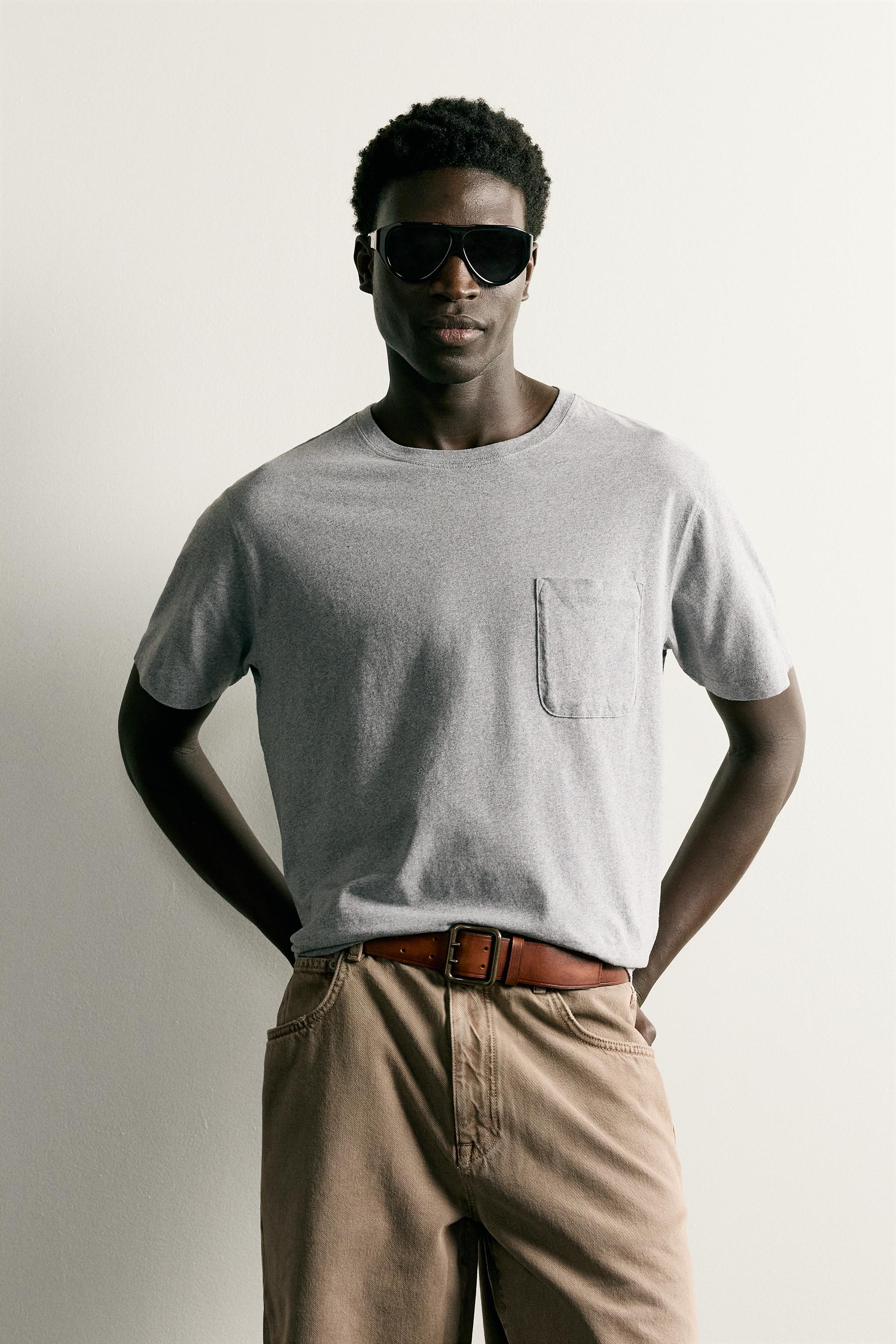 RELAXED FIT LIGHTWEIGHT T-SHIRT — Gray marl