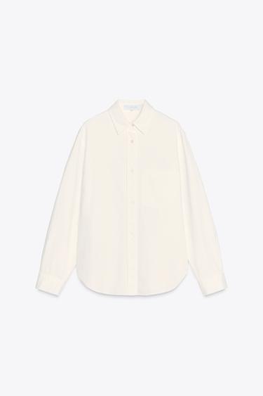 CAMISA BOLSILLO - Blanco de Zara