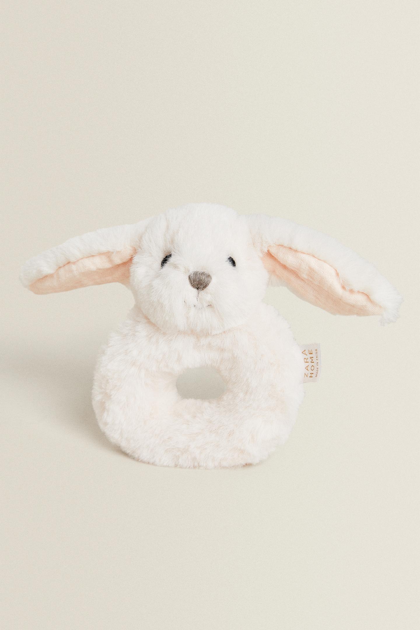Детская мягкая игрушка Zara Rabbit Baby Rattle Plush Toy, цвет: Светлый розовый