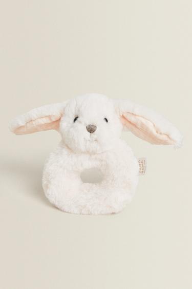 PELUCHE BEBÉ SONAJERO CONEJO - Rosa claro de Zara