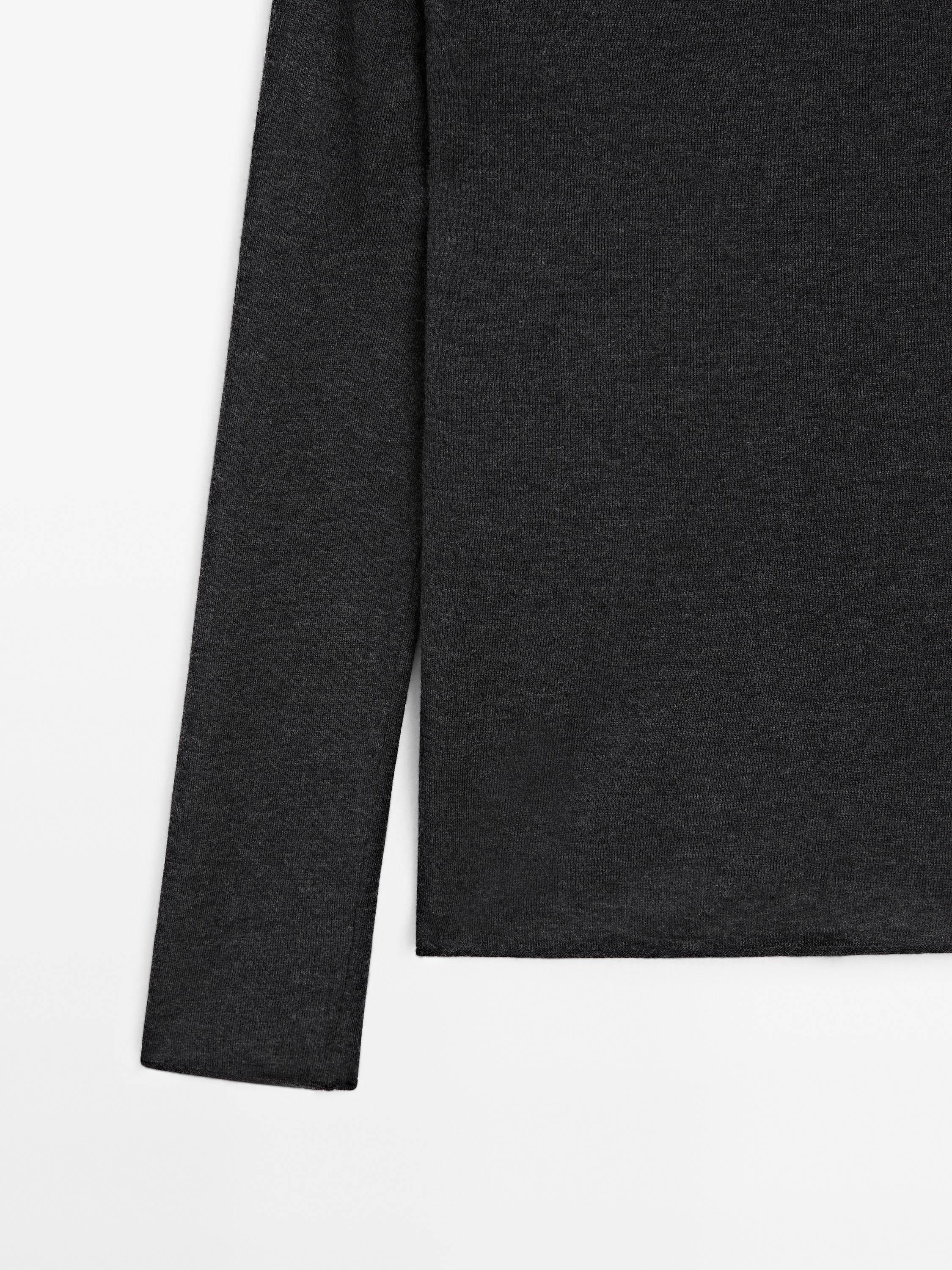Wool blend boat neck sweater